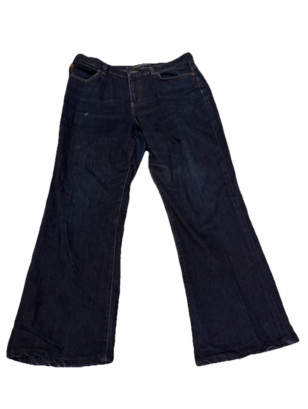 Y2K Style Embroidered Lauren Ralph Lauren Jeans Co Dark Wash Wide Leg Women's 10